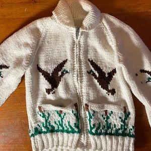 Gorgeous hand knit woodland wool cardigan